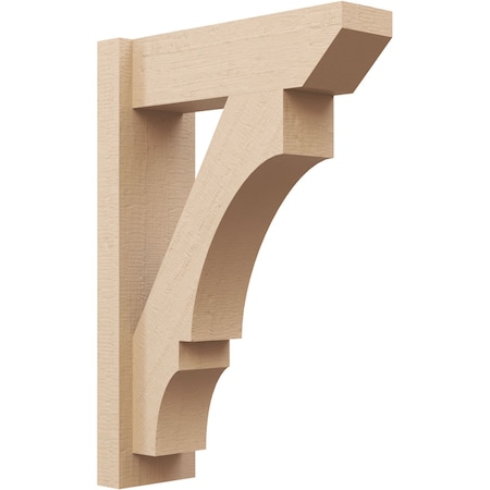 Ekena Millwork 6-in W x 18-in D x 26-in H Balboa Slat Rough Cedar Woodgrain TimberThane Outlooker, Primed Tan OUTUR060X18X26BOA24RCPR